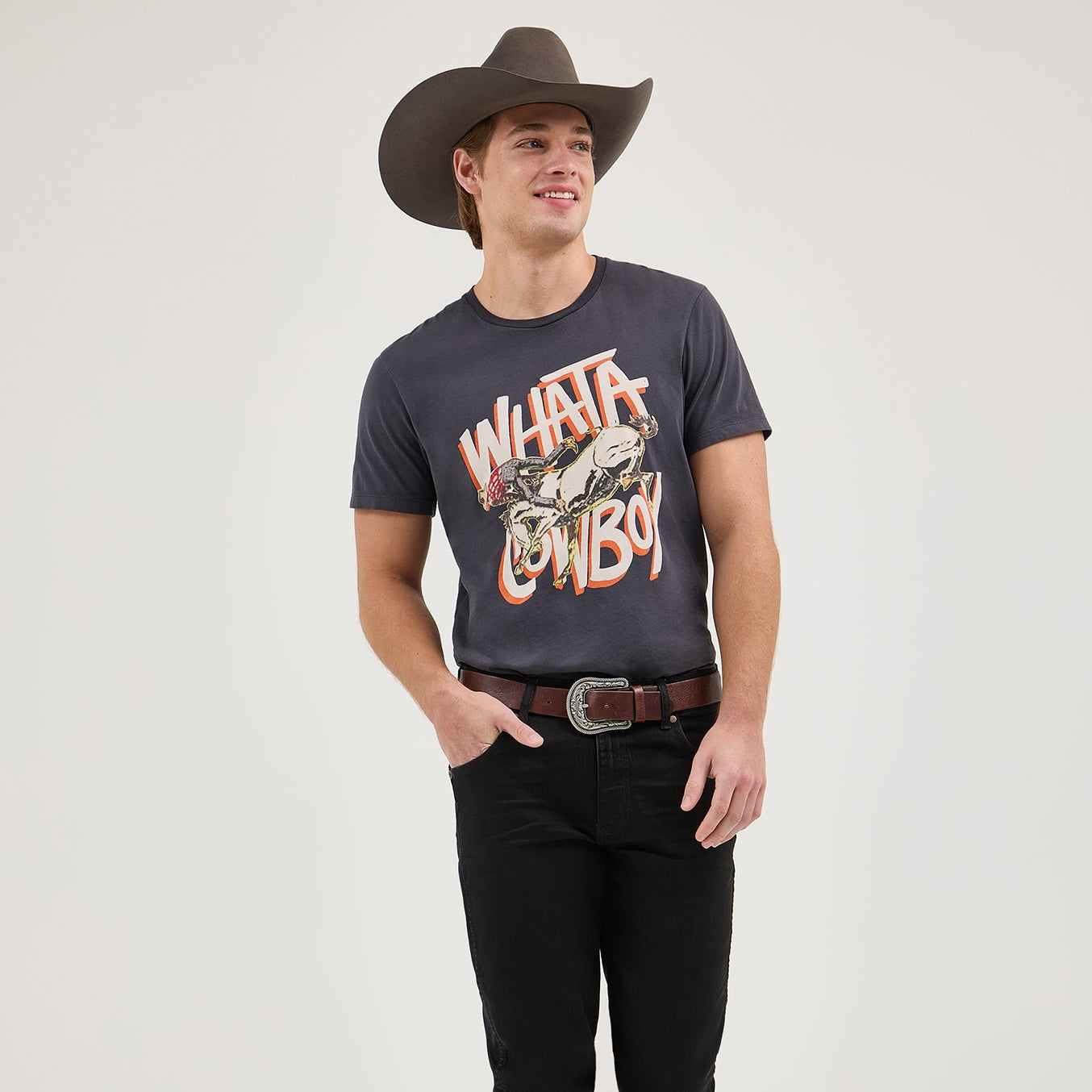 Wrangler? x Whataburger? Cowboy Graphic Black T-Shirt - Image 3