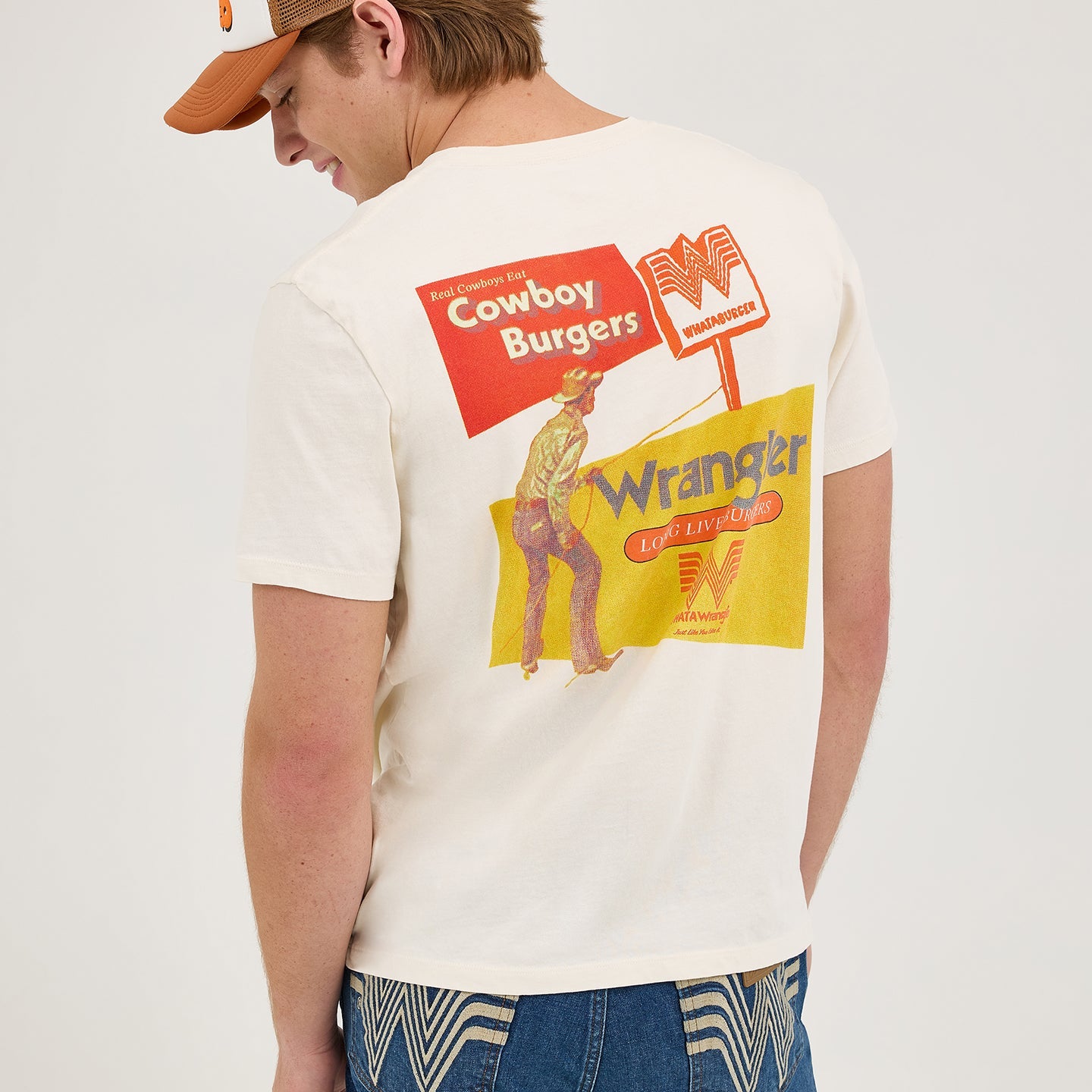 Wrangler® x Whataburger® Cowboy Burgers White T-Shirt - Image 3