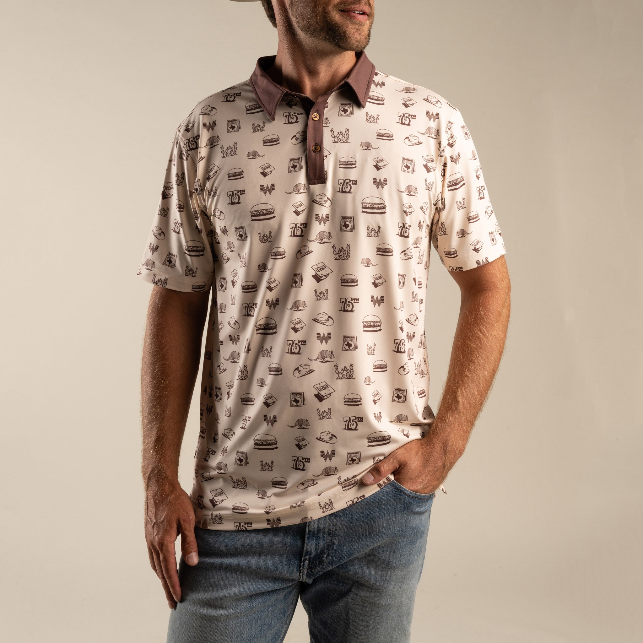Sendero x Whataburger Hamburguesa Print Performance Polo - Image 3