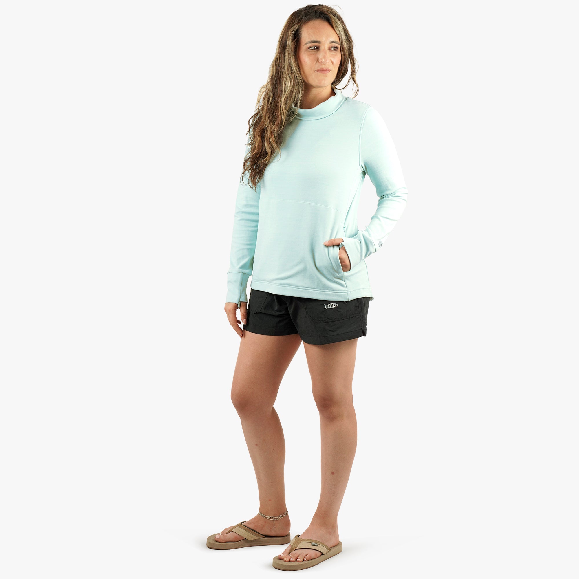 Women's Coastal Layer Funnel Neck Pullover - Image 10